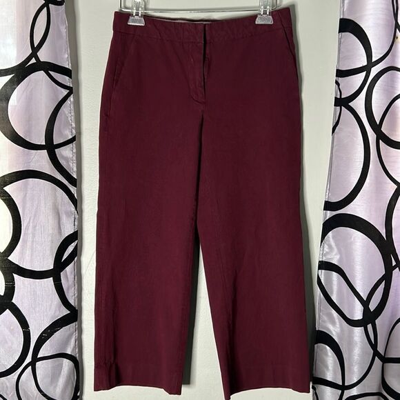 J. Crew Maroon size 2 cropped pants - Picture 1 of 11